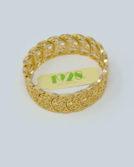 1928 Vintage Gold-Tone Crescent Moon Bracelet