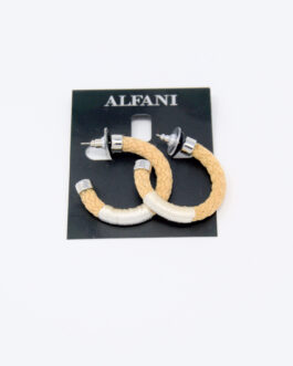 Alfani Silver-Tone Medium Braided Rope C-Hoop Earrings