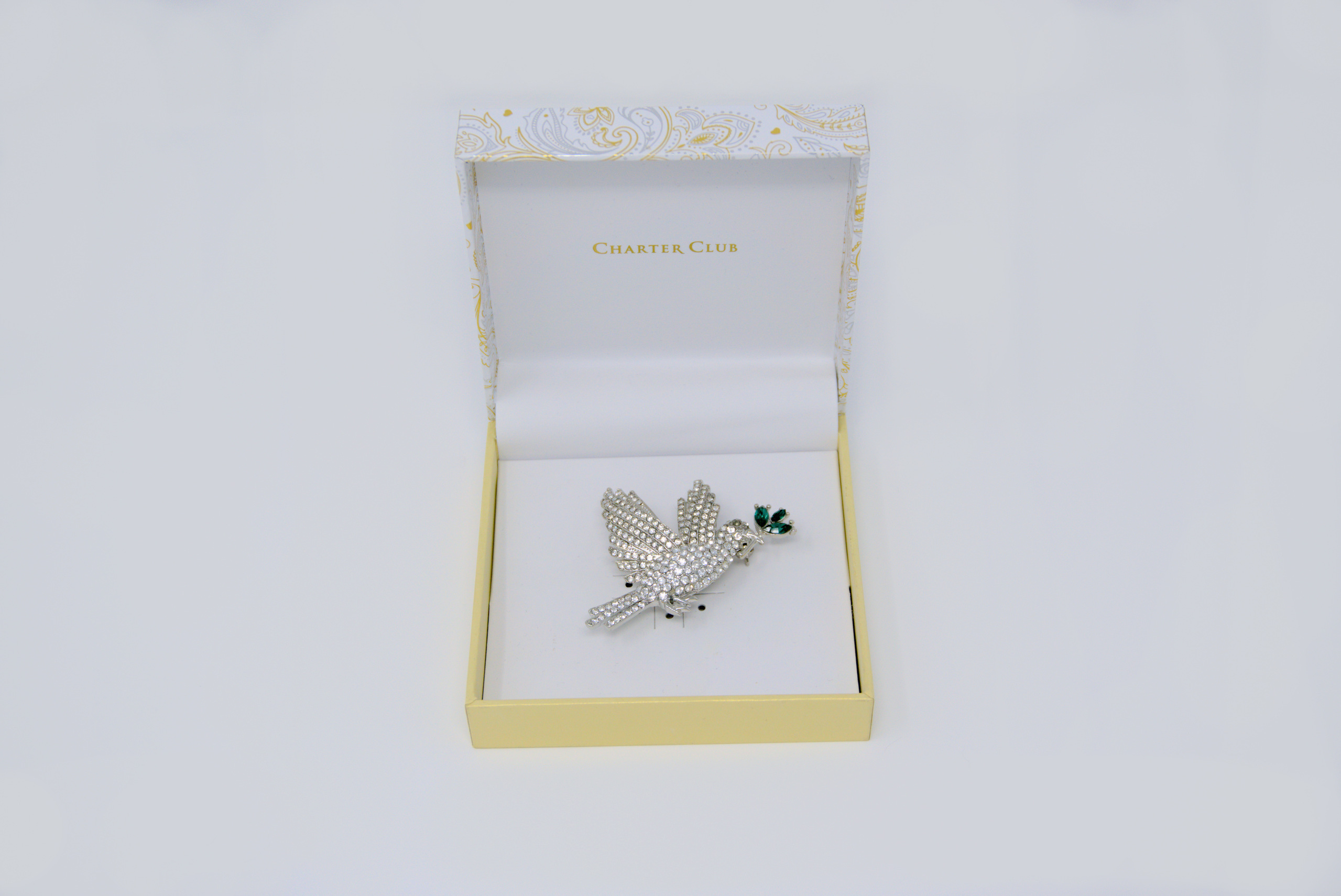 Charm & Lovely Quality Fashion Accessories introduces Charter Club Silver-Tone Crystal Dove