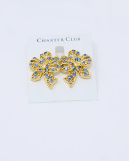 Charter Club Gold-Tone & Purple Pave Yuletide Bow Stud Earrings