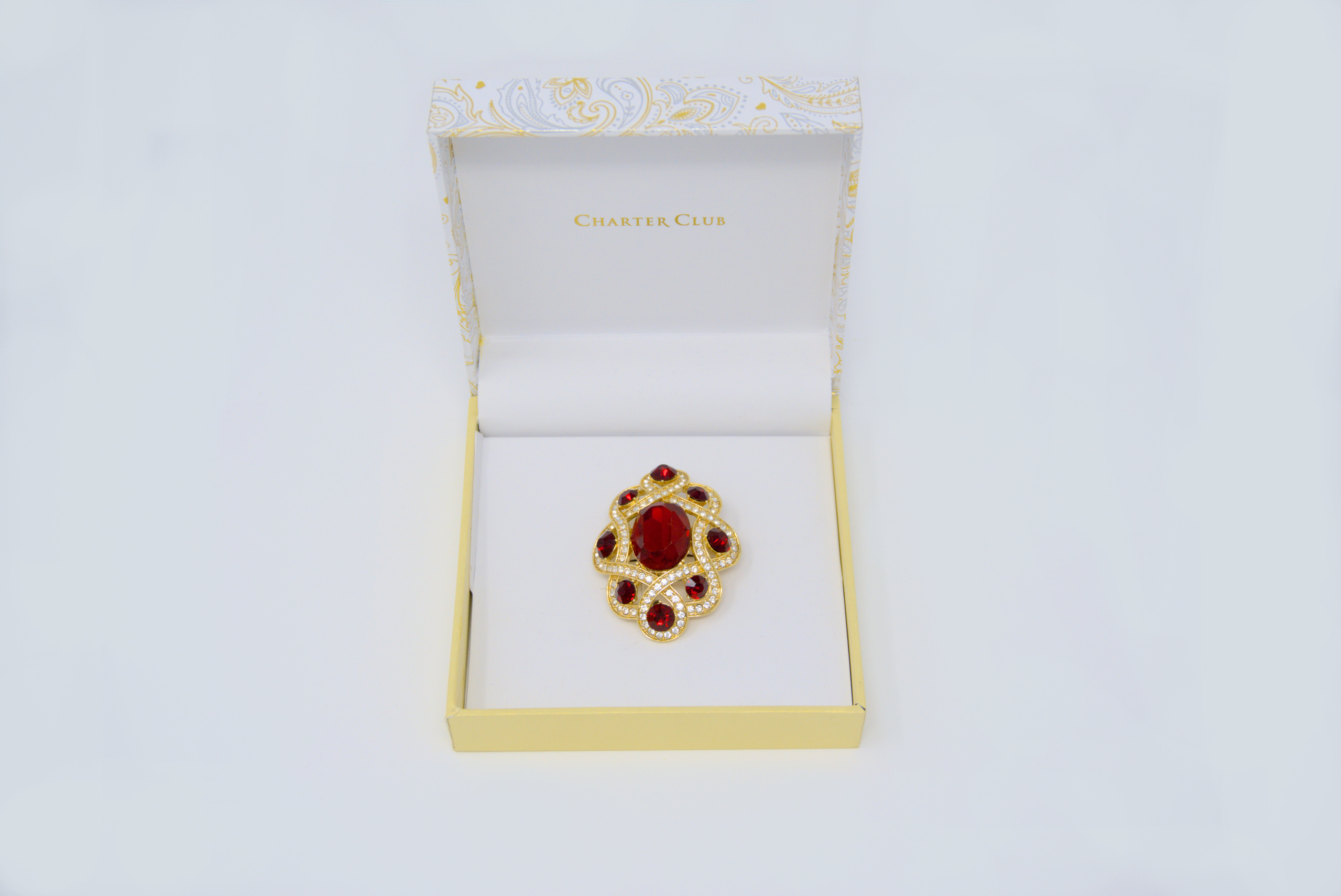 Charm & Lovely introduces Charter Club Gold-Tone Pave Red Pin