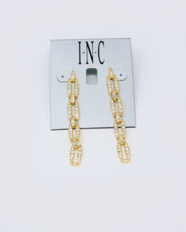 I.N.C Gold-Tone Pave Link Linear Drop Earrings