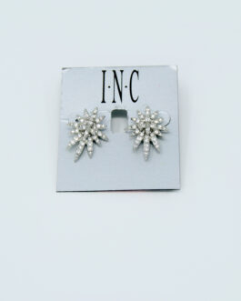 I.N.C Silver-Tone Pave Star Statement Stud Earrings