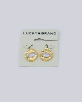 Lucky Brand Gold-Tone Imitation Pearl Evil Eye Coin Drop Earrings