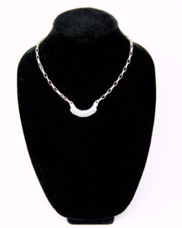 Patricia Nash Silver-Tone Sorella Wrapped Crescent Necklace – 18″