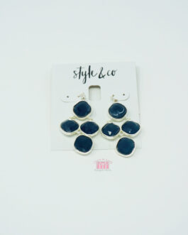Style & Co Chandelier Navy Blue Stone Drop Earrings