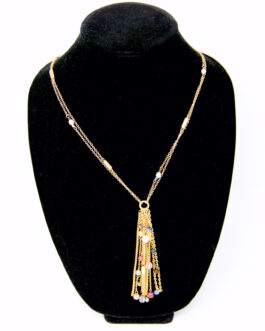 Charm & Lovely introduces Style & Co. Gold-Tone Mixed Bead Tassel Double -Chain Long Lariat Necklace, size 32" inches + 2" inch extender