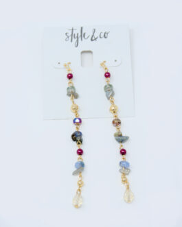 Style & Co  Mixed Color Beads Linear Drop Earrings