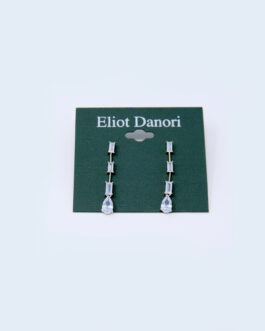 Charm & Lovely quality fashion accessories introduces Eliot Danori Cubic Zirconia Drop Earrings, Set in silver plated brass metal, cubic zirconia, Approx. diameter: 1.37", Post closure