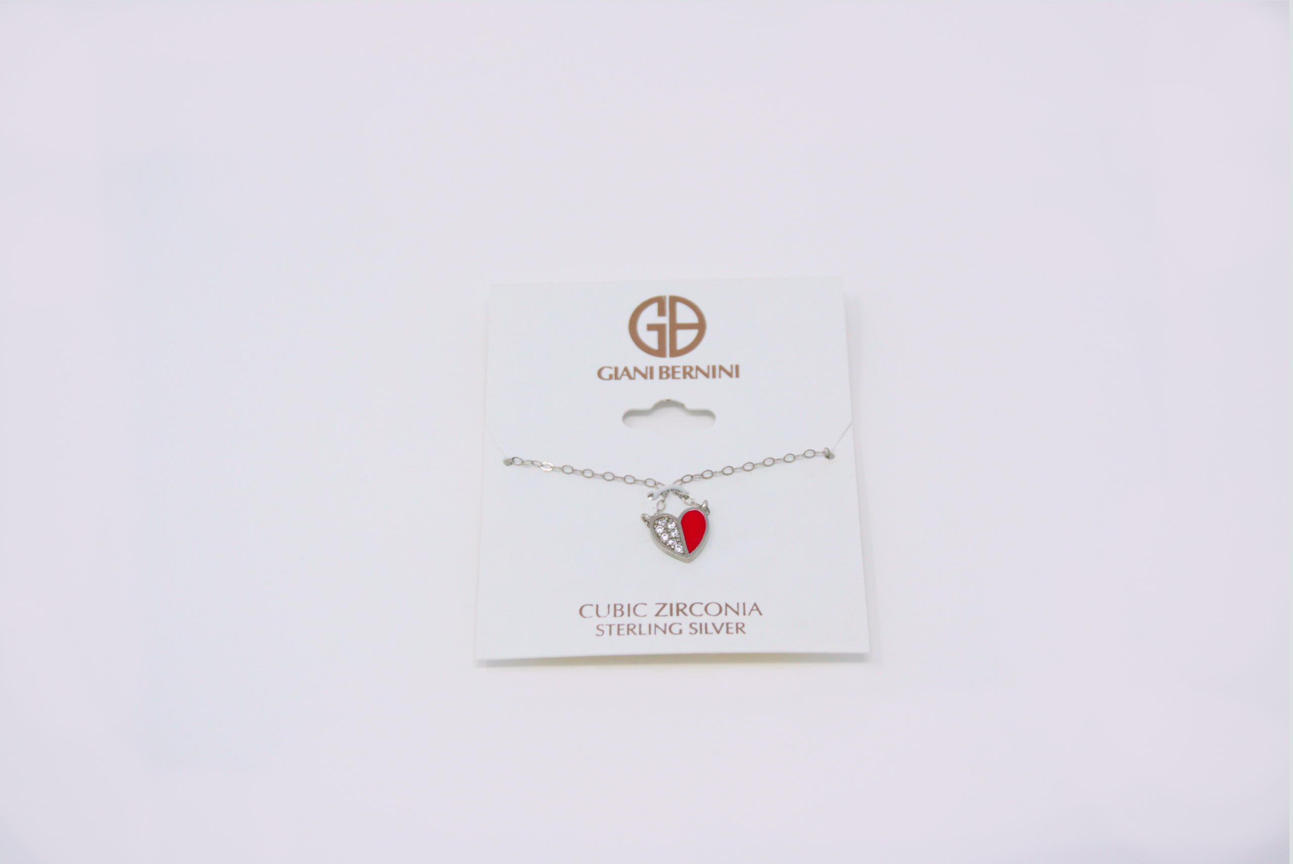 Charm & Lovely Quality Fashion Accessories introduces Giani Bernini Cubic Zirconia & Enamel Heart Pendant Necklace in Sterling Silver