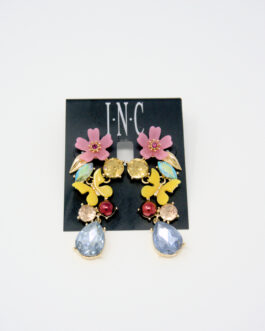 I.N.C Gold-Tone Multicolor Stone Flower & Butterfly Earrings