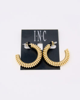 Charm & Lovely introduces INC Gold-Tone Medium Spiral C-Hoop Earrings, 1.55, Post back closure