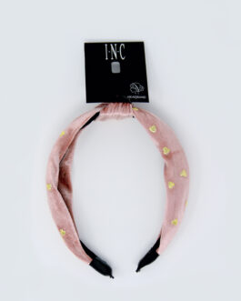 I.N.C Gold-Tone Heart Studded Knotted Faux-Suede Headband