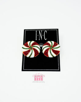 I.N.C Gold-Tone Pavé Crystal Peppermint Stud Earrings