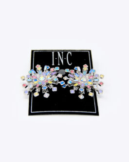 I.N.C Silver-Tone Crystal Multicolor Snowflake Stud Earrings