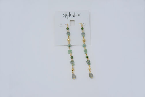 Charm & Lovely introduces Style & Co Green Color Bead Linear Drop Earrings, perfect to start the holiday season