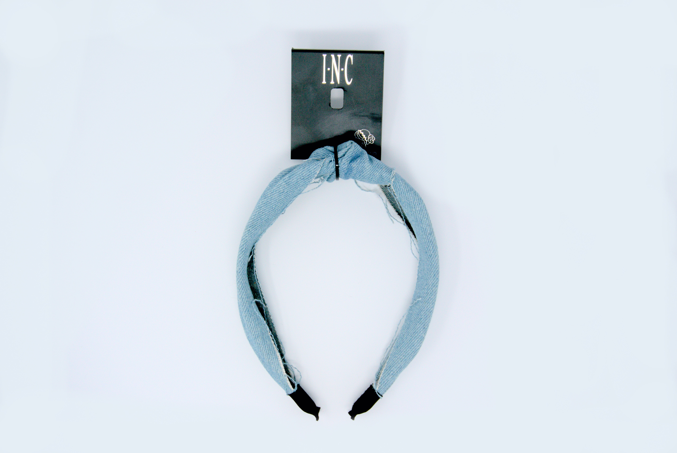 Charm and Lovely Quality Fashion Accessories introduces INC Denim Knotted Headband; color denim blue, material denim and plastic, slip on