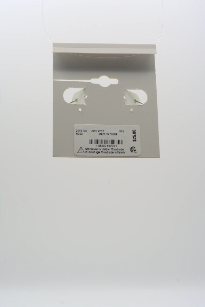 Lucky Brand Silver-Tone Blue & Red Pave Sliced Hoop Earrings Back View