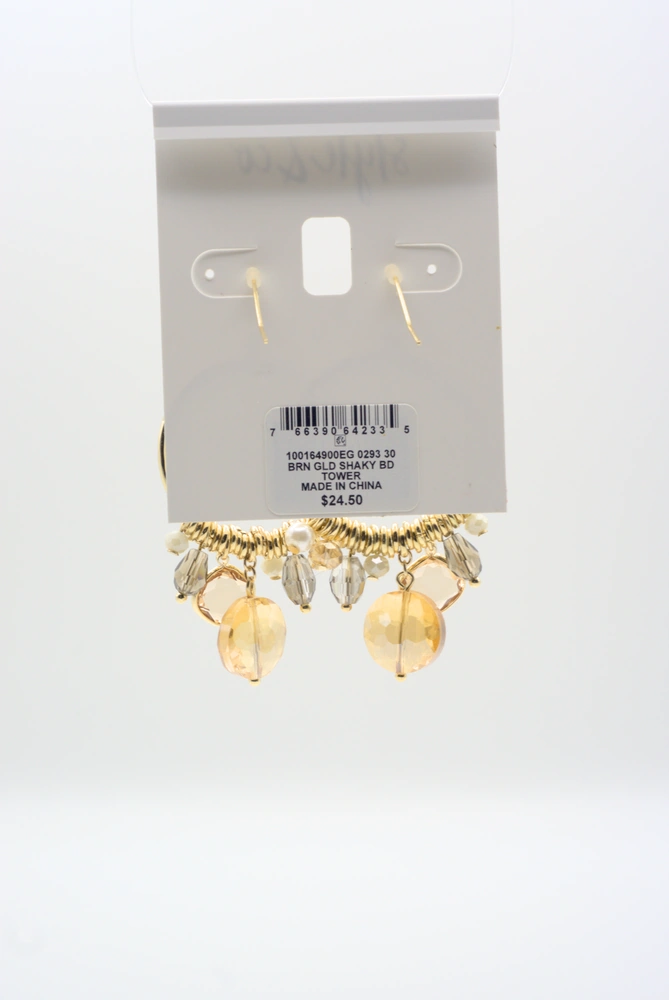 Style & Co Gold-Tone Shake Beads Drop Earrings Back View