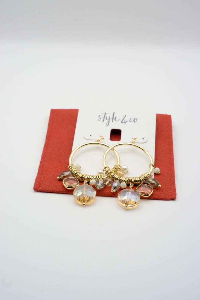 Style & Co Gold-Tone Shake Beads Drop Earrings Front View 02