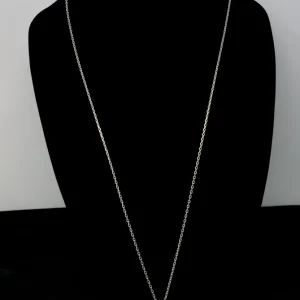 Lucky Brand Silver-Tone Circle Stone Long Pendant Necklace Front View