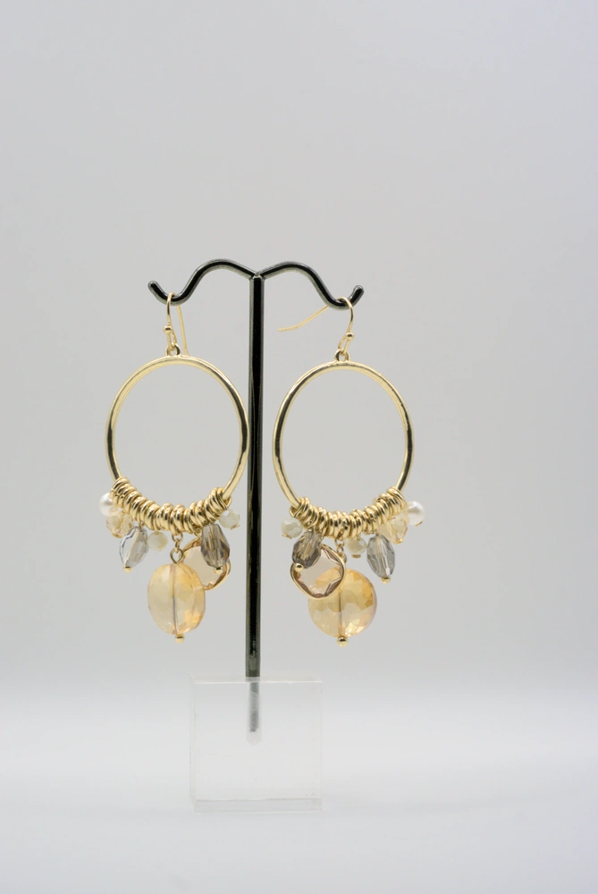 Style & Co Gold-Tone Shake Beads Drop Earrings Front View 02