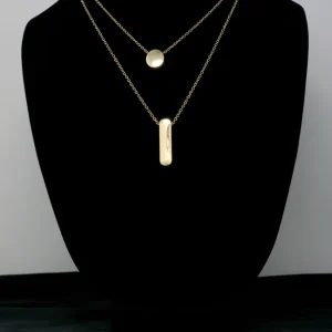 Alfani Gold-Tone Geometric Double Layered Pendant Necklace Front View