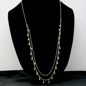 Style & Co Gold-Tone Shake Bead Double Layered Strand Necklace Front View