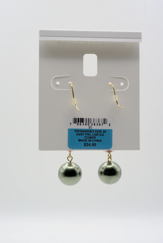 Charter Club Gold-Tone Tonal Imitation Pearl Triple Drop Earrings Back View