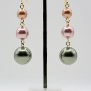 Charter Club Gold-Tone Tonal Imitation Pearl Triple Drop Earrings Front View