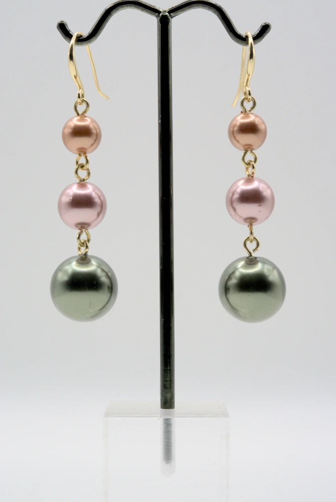 Charter Club Gold-Tone Tonal Imitation Pearl Triple Drop Earrings Front View